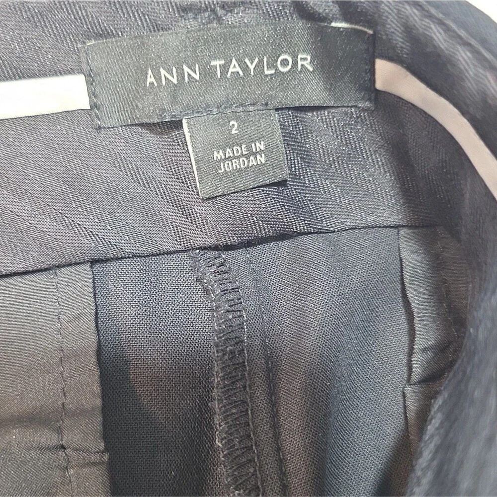Ann Taylor Black Solid Dress Pants Cotton/Poly/Elastane Stretch Straight Leg - Picture 5 of 5